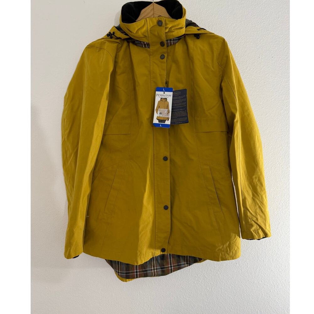 NWT PENDLETON WOOLEN MILLS Yellow Hooded Jacket Solid Long Size L/G